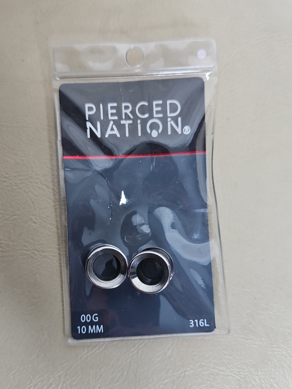 New Pierced Nation 00G (10mm) surgical steel ear gauges